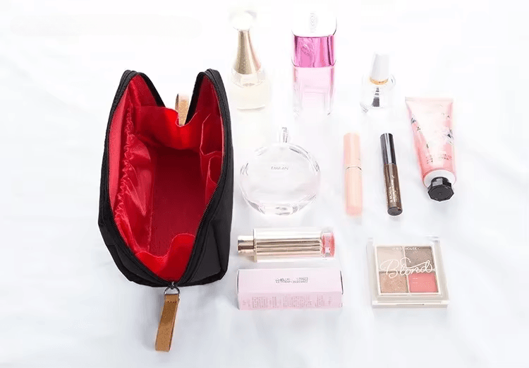 CosmoZip - Bolsa cosmética de cor sólida com zíper duplo